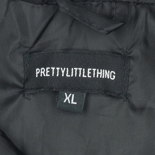 PrettyLittleThing Women’s Black Puffer Waistcoat XL Casual Zip Up