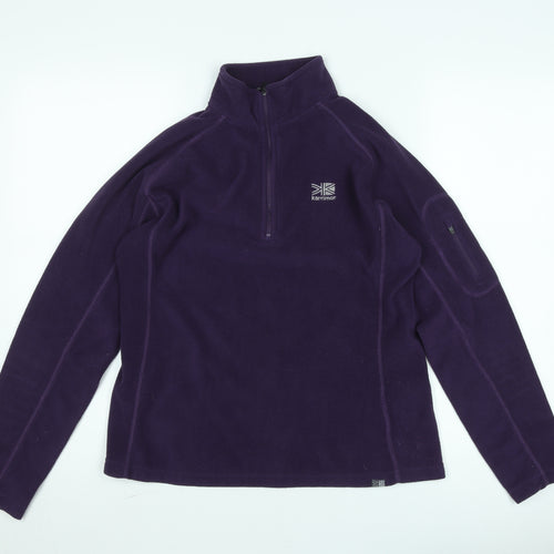 Karrimor Women's Purple 1/4 Zip Fleece Sweatshirt UK 12 Outdoor Hiking