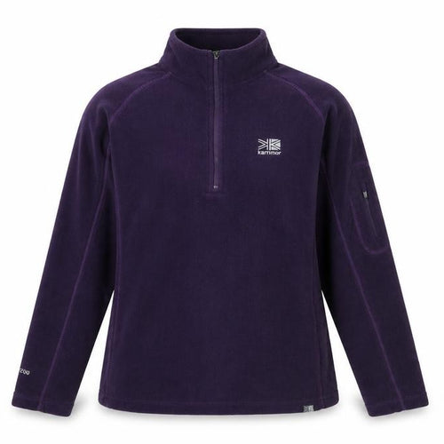 Karrimor Women's Purple 1/4 Zip Fleece Sweatshirt UK 12 Outdoor Hiking