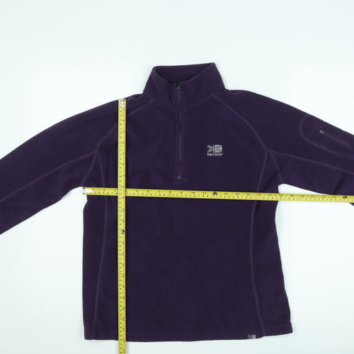 Karrimor Women's Purple 1/4 Zip Fleece Sweatshirt UK 12 Outdoor Hiking