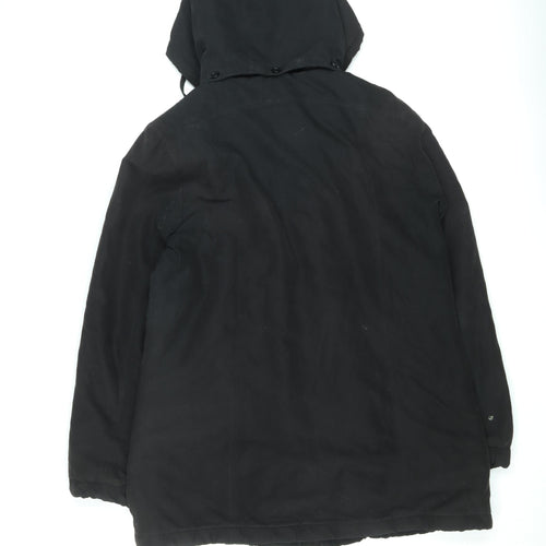 Klassik Womens Black Size 12 Hooded Parka Coat