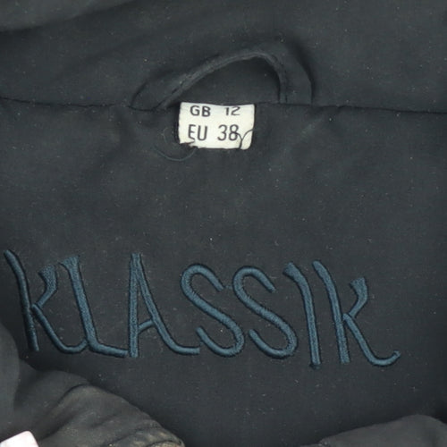 Klassik Womens Black Size 12 Hooded Parka Coat