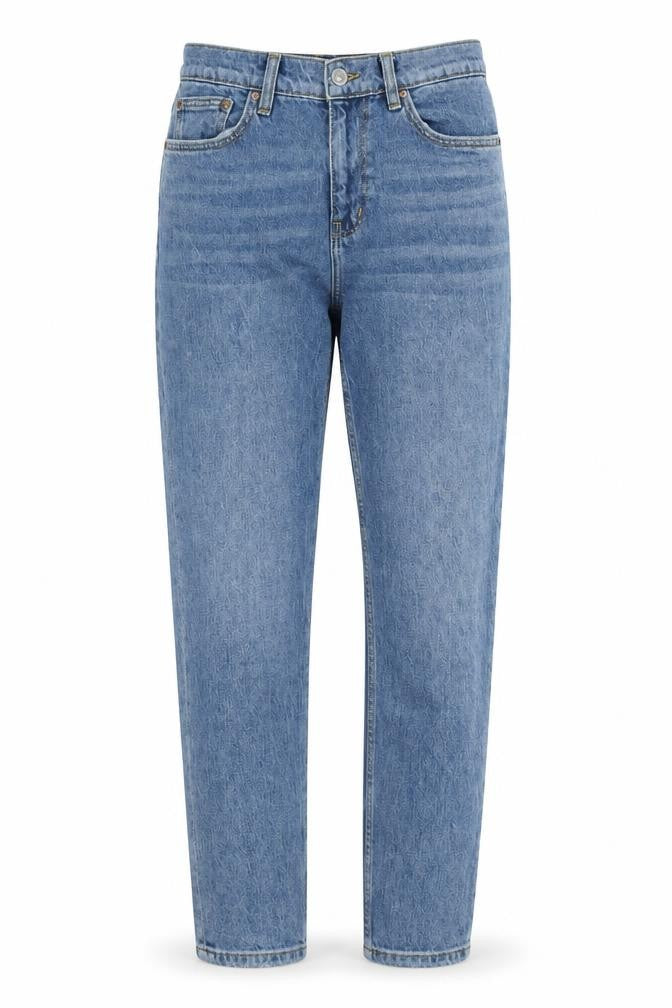 MNG Women Blue High Rise Mom Jeans Size 8 Denim Regular Fit