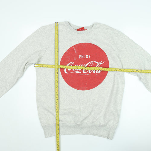 Coca-Cola Women's Grey Pullover Sweatshirt L Graphic Print Casual