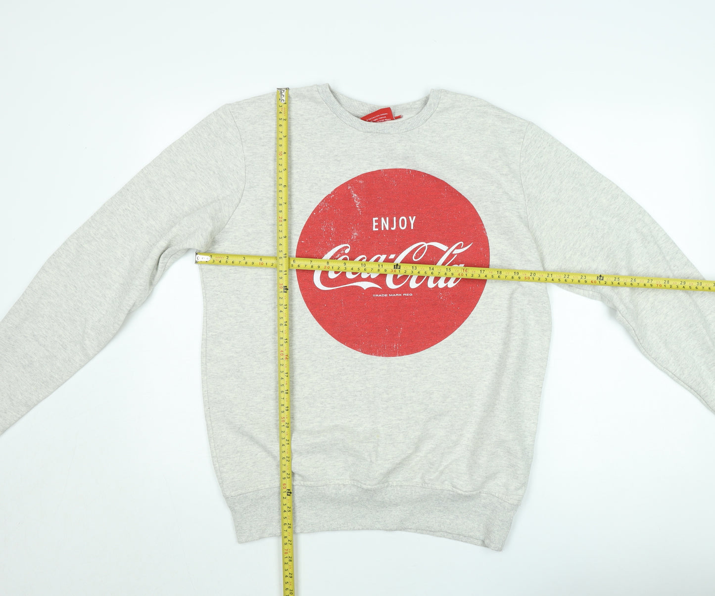 Coca-Cola Women's Grey Pullover Sweatshirt L Graphic Print Casual