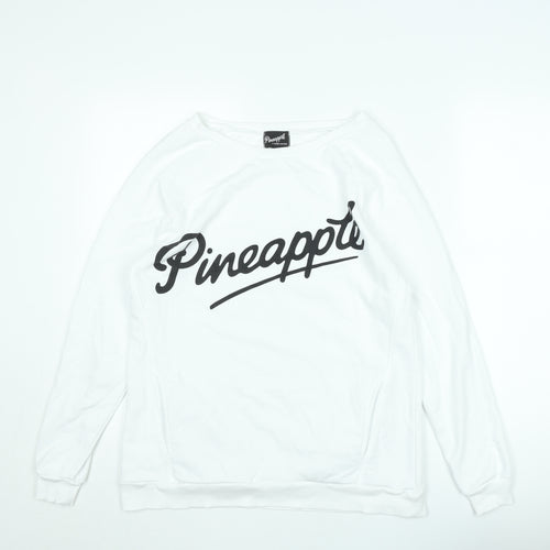 Pineapple by Debbie Moore White XS Pullover Sweatshirt Women
