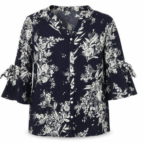 Gerard Womens Black Floral Tunic Blouse Size 12 Viscose 3/4 Sleeve