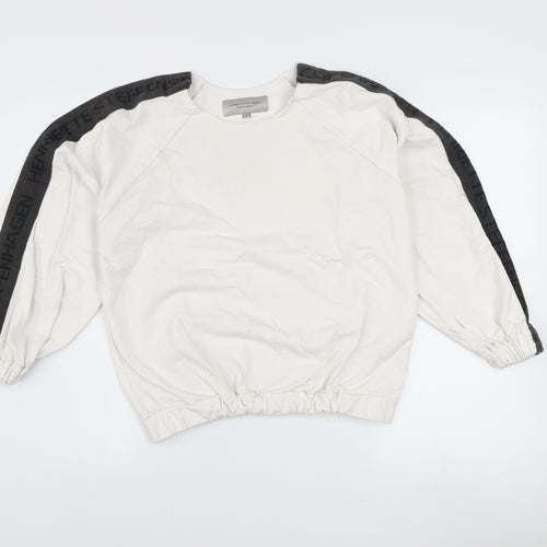Henriette Steffensen Women White XS Logo Sleeve Pullover Sweatshirt