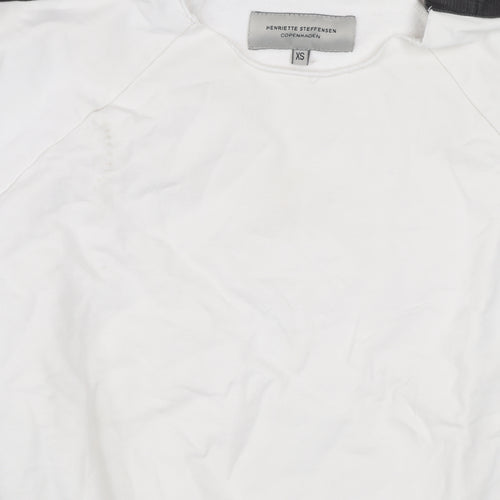 Henriette Steffensen Women White XS Logo Sleeve Pullover Sweatshirt