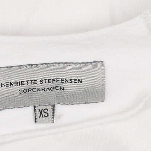 Henriette Steffensen Women White XS Logo Sleeve Pullover Sweatshirt