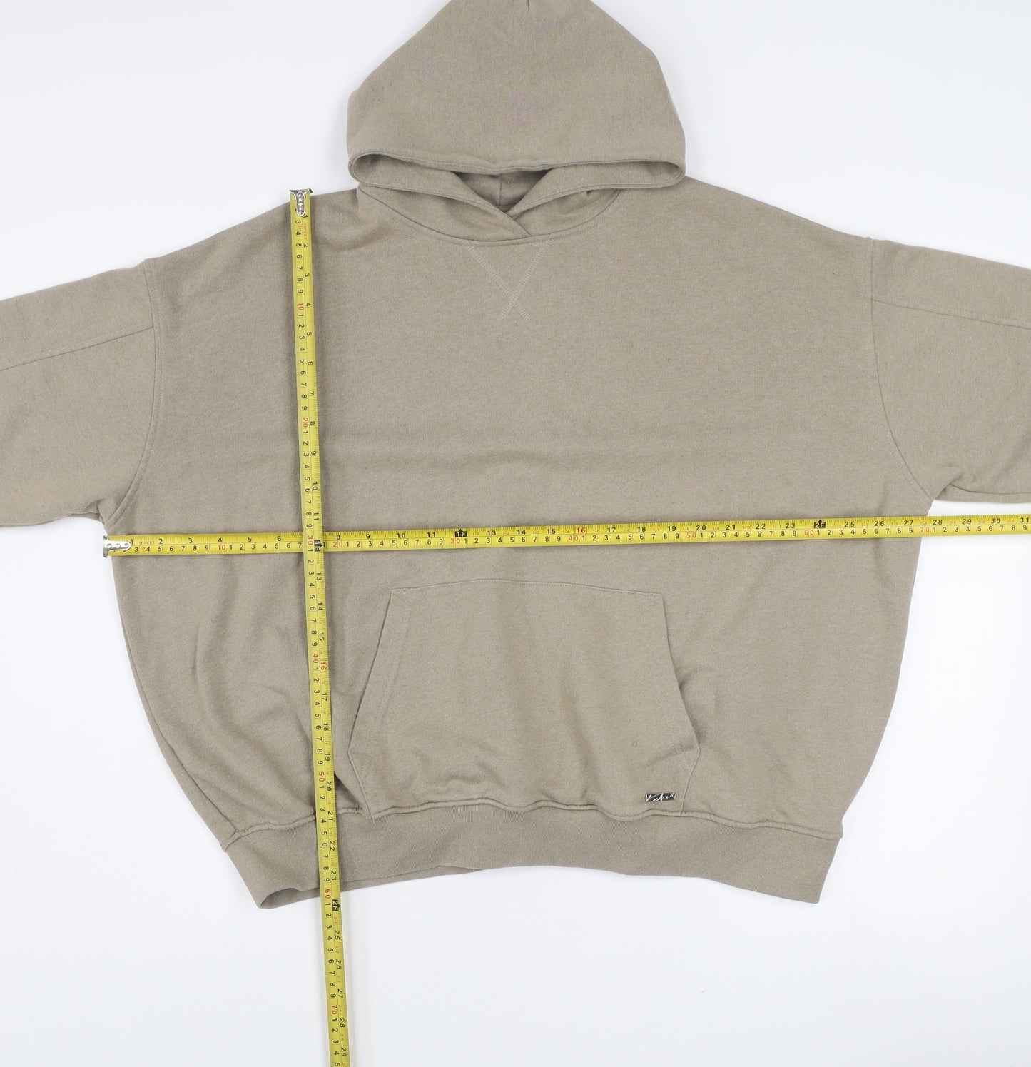 The Couture Club Men's Beige XS Relaxed Pullover Hoodie