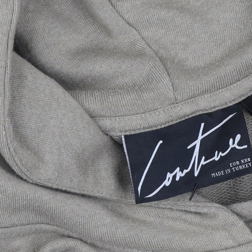The Couture Club Men's Beige XS Relaxed Pullover Hoodie