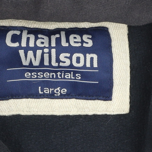 Charles Wilson Men's Blue Pullover Hoodie Large Cotton Blend