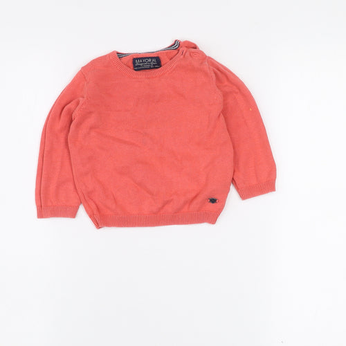 Mayoral Unisex Baby Pink Cotton Knit Pullover Jumper 12-18 Months