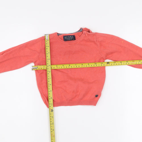 Mayoral Unisex Baby Pink Cotton Knit Pullover Jumper 12-18 Months