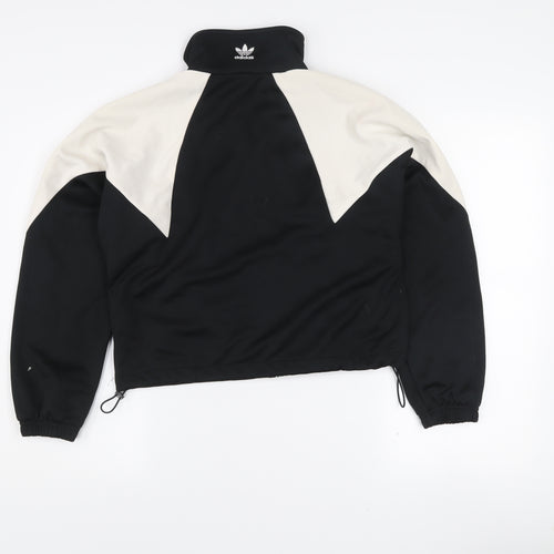 Adidas Womens Black & Ivory Full Zip Hoodie XS Classic Sportswear