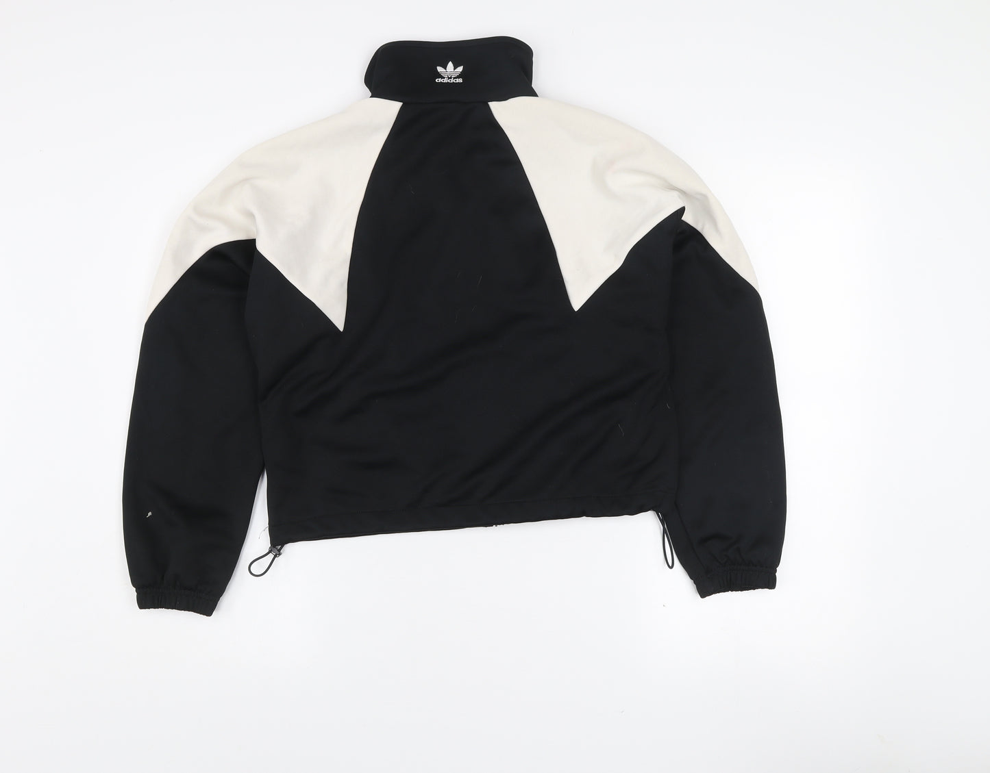 Adidas Womens Black & Ivory Full Zip Hoodie XS Classic Sportswear