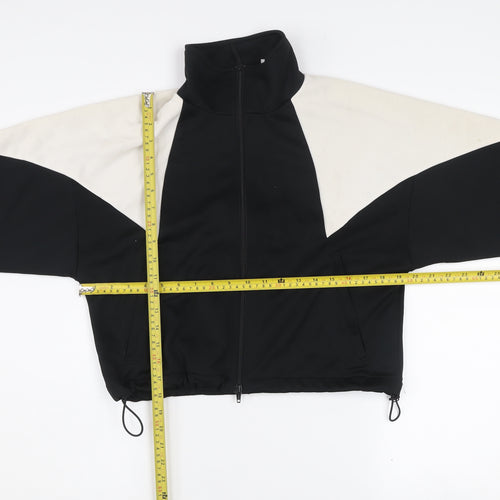 Adidas Womens Black & Ivory Full Zip Hoodie XS Classic Sportswear