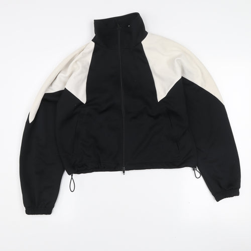 Adidas Womens Black & Ivory Full Zip Hoodie XS Classic Sportswear