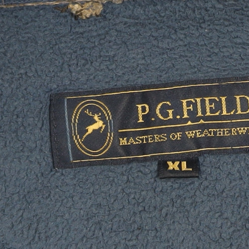 P.G.Field Men's Blue Fleece Full Zip Jacket XL Outdoor Casual