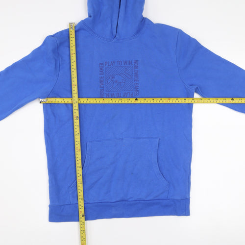 Marks and Spencer Boys Blue Pullover Hoodie 13-14 Years Gamer Graphic