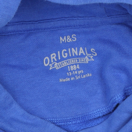 Marks and Spencer Boys Blue Pullover Hoodie 13-14 Years Gamer Graphic