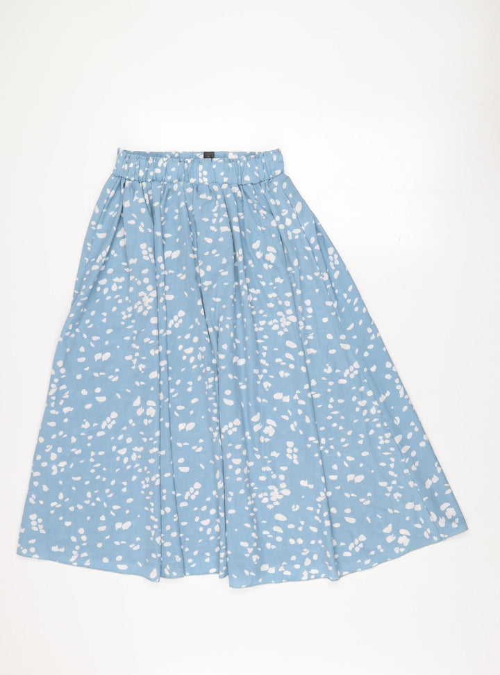 Niay Women Blue Polka Dot A-Line Knee Length Cotton Skirt Size 8