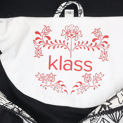 Klass Women’s Ivory Floral Hooded Rain Coat Size 16 Waterproof