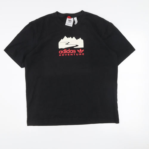 Adidas Men's Black Adventure Graphic Short Sleeve T-Shirt Size M