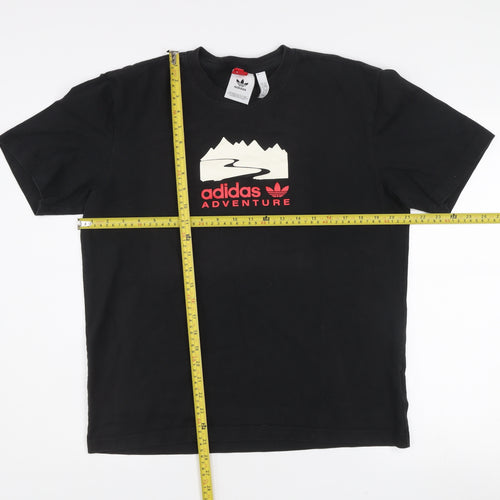 Adidas Men's Black Adventure Graphic Short Sleeve T-Shirt Size M