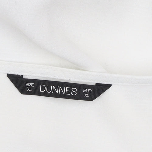 Dunnes Stores Women’s Ivory Button Blouse XL V-Neck Short Sleeve Top