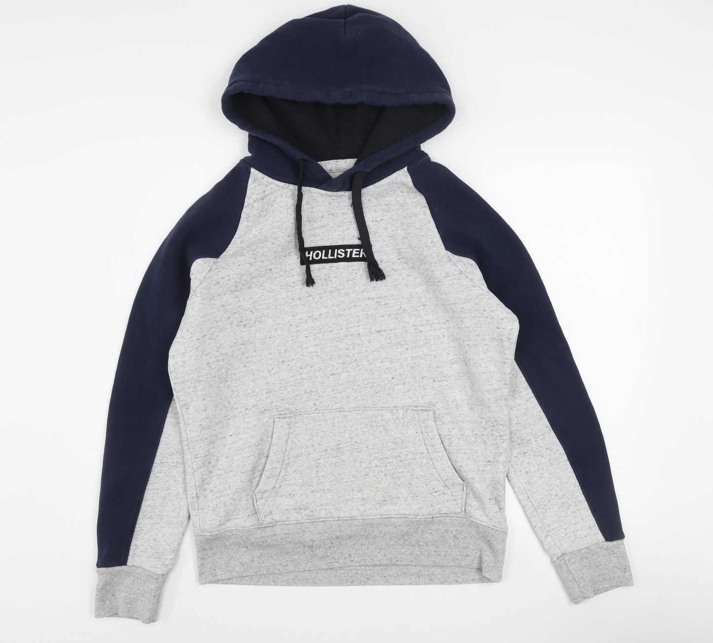 Hollister Mens Grey XS Pullover Hoodie Fleece Logo Sweatshirt