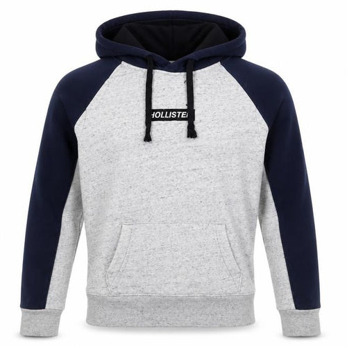 Hollister Mens Grey XS Pullover Hoodie Fleece Logo Sweatshirt
