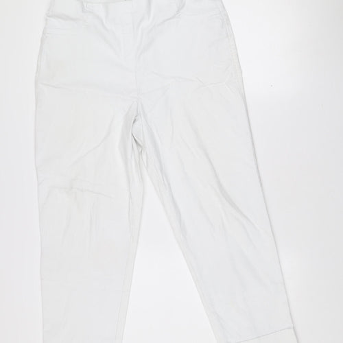 Dunnes Stores Women’s White Viscose Blend Stretch Trousers Size L