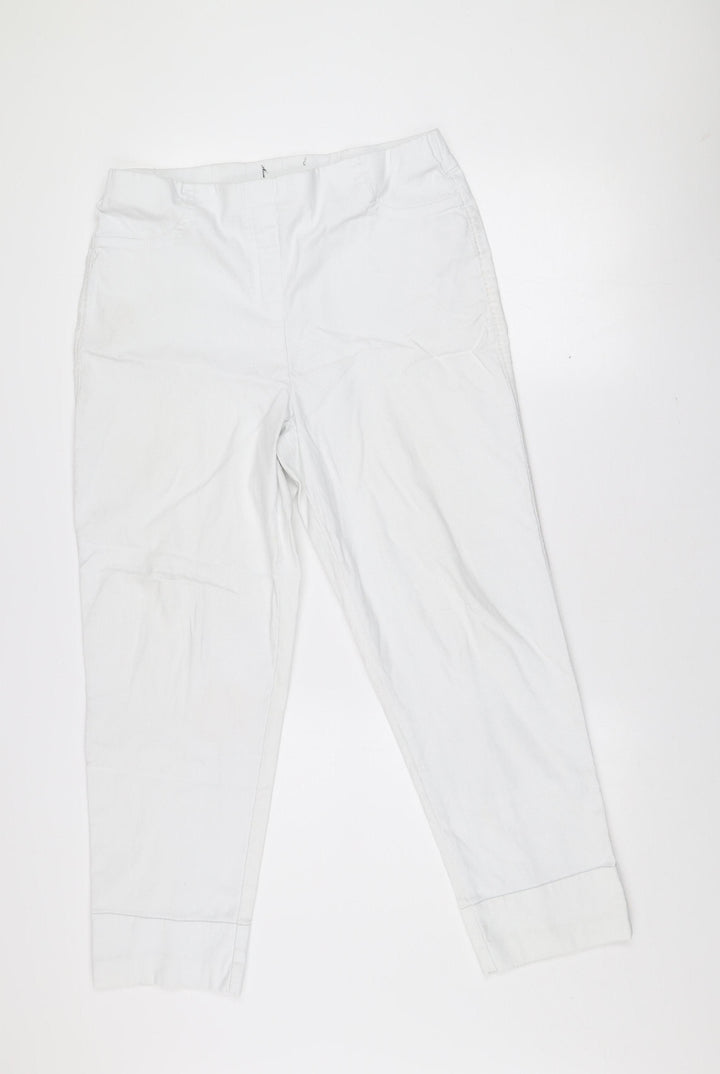 Dunnes Stores Women’s White Viscose Blend Stretch Trousers Size L