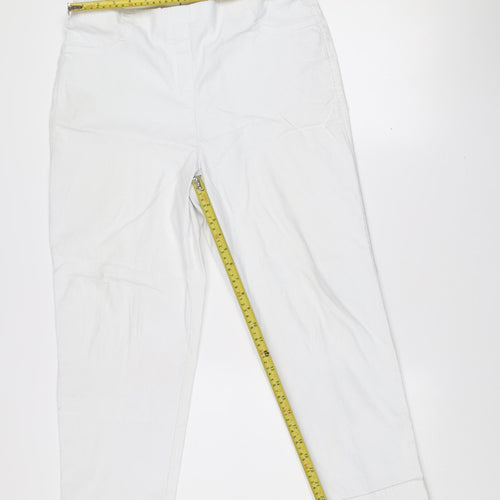 Dunnes Stores Women’s White Viscose Blend Stretch Trousers Size L