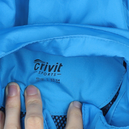 Crivit Men's Blue Lightweight Windbreaker Jacket L Regular Fit