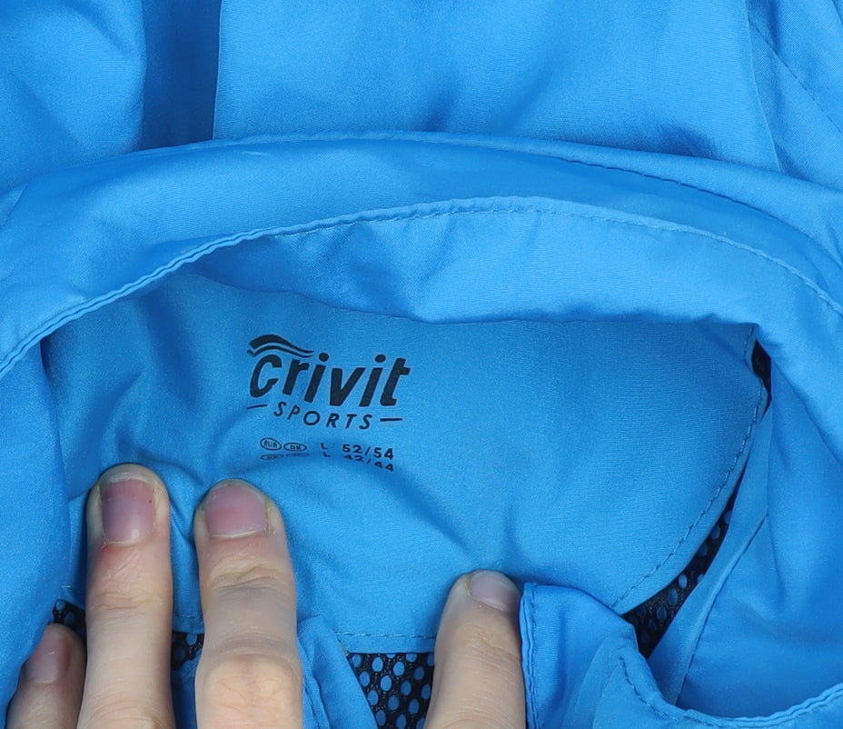 Crivit Men's Blue Lightweight Windbreaker Jacket L Regular Fit
