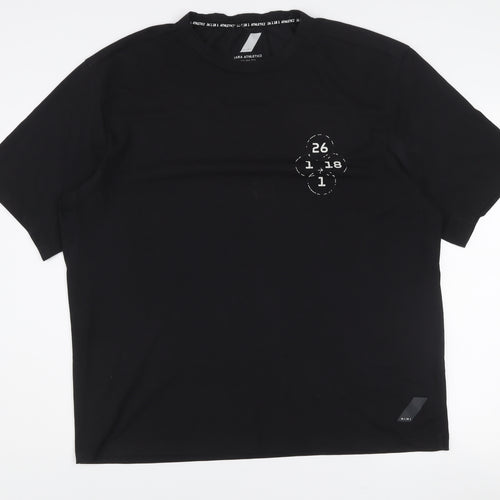 Zara Men's Black Athleticz XL Crew Neck Short Sleeve T-Shirt
