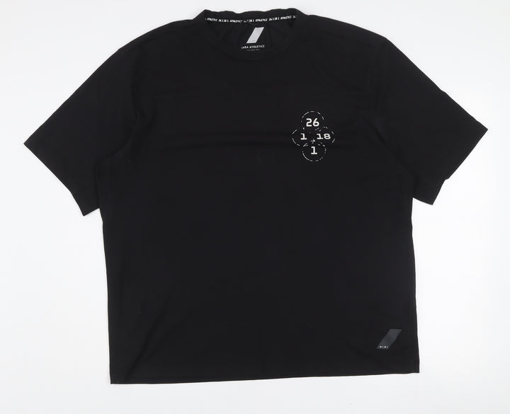 Zara Men's Black Athleticz XL Crew Neck Short Sleeve T-Shirt