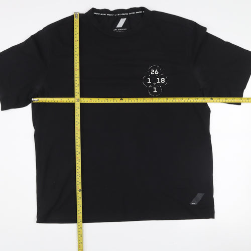 Zara Men's Black Athleticz XL Crew Neck Short Sleeve T-Shirt