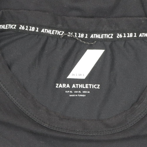 Zara Men's Black Athleticz XL Crew Neck Short Sleeve T-Shirt