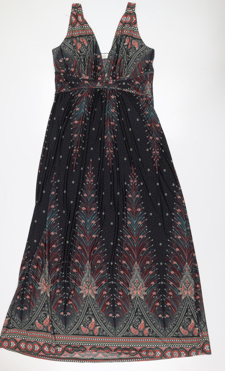 Stella Morgan Multicoloured Paisley Sleeveless V-Neck Casual Top Size 16