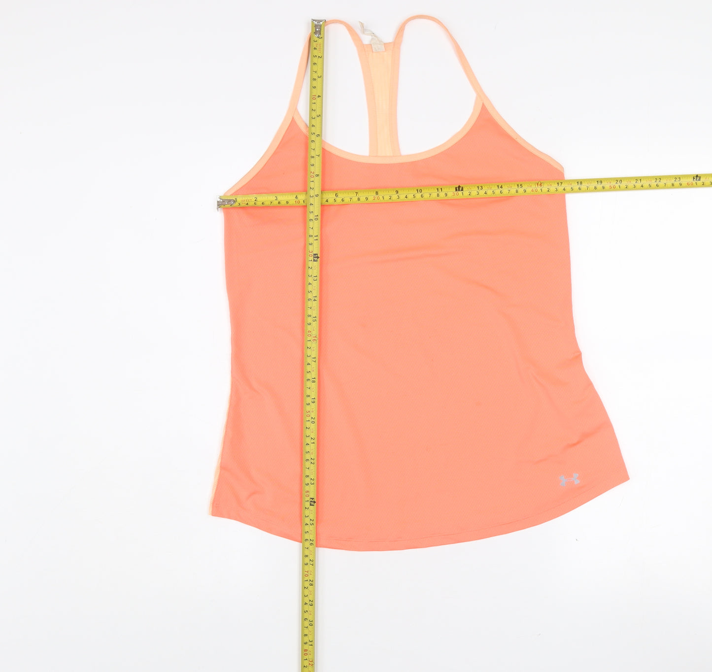 Under Armour Womens Orange Medium Tank Top HeatGear Lightweight Gym Wear