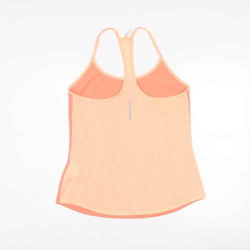 Under Armour Womens Orange Medium Tank Top HeatGear Lightweight Gym Wear