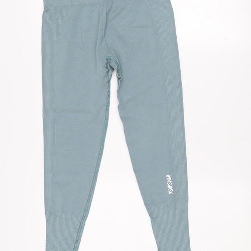 Gymshark Women Blue Seamless Leggings M Stretch Activewear Trousers