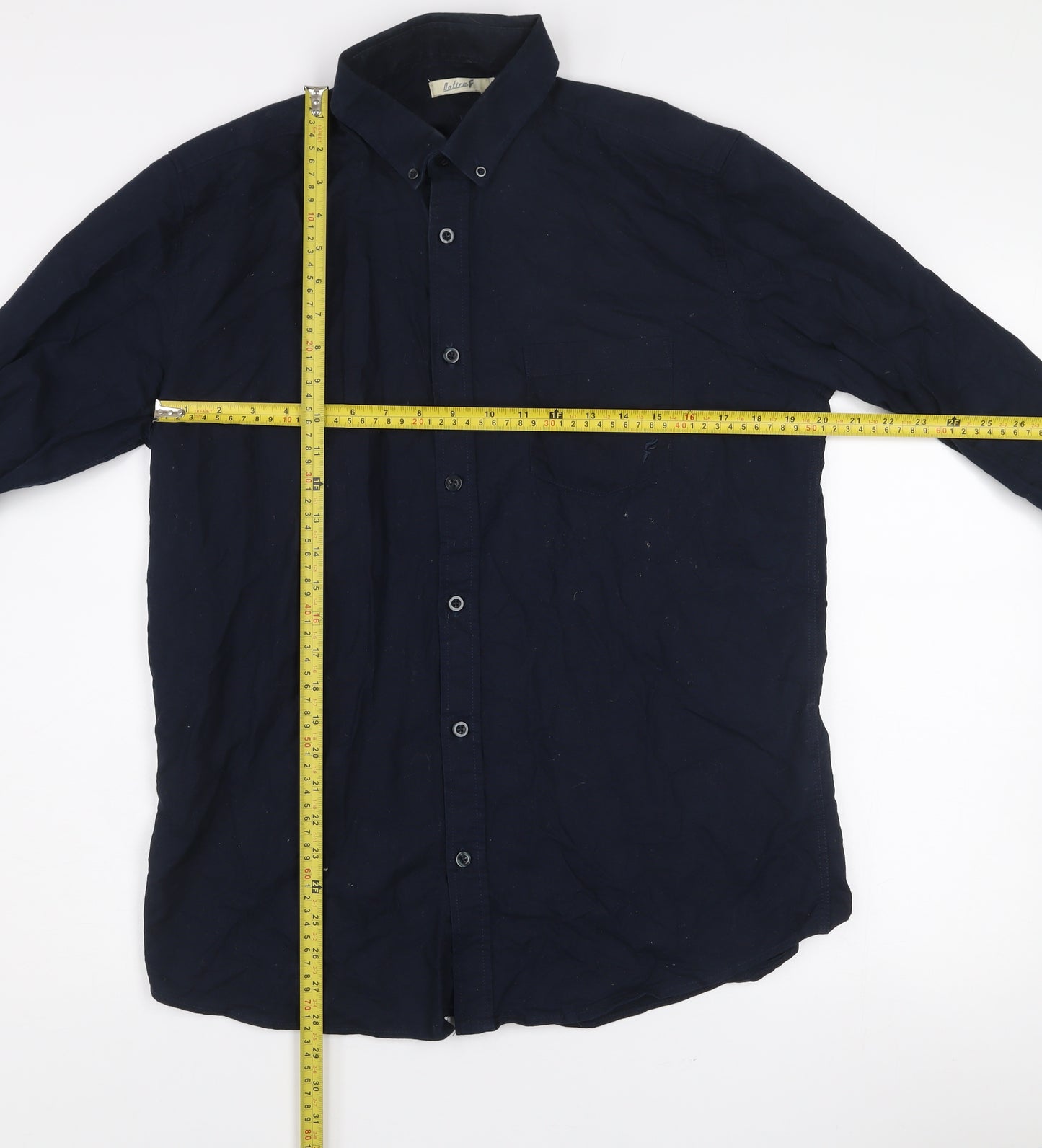 Lafine Men's Blue Regular Fit Long Sleeve Button-Up Cotton Shirt