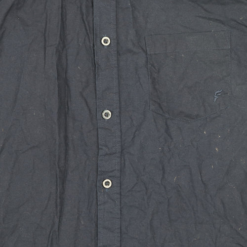Lafine Men's Blue Regular Fit Long Sleeve Button-Up Cotton Shirt