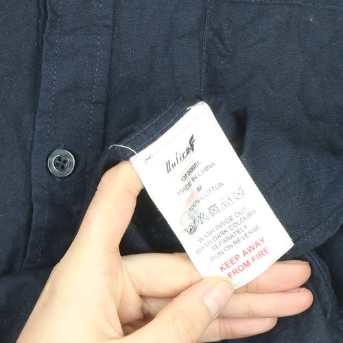 Lafine Men's Blue Regular Fit Long Sleeve Button-Up Cotton Shirt