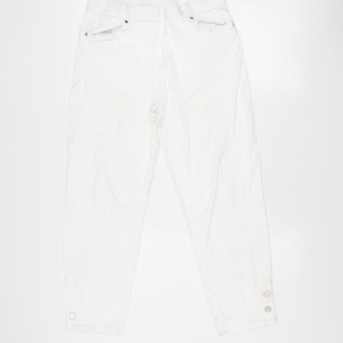 No2moro Women's White Slim Fit Ankle Jeans Size S Stretch Denim